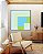 Quadro Quadrado Verde Azul Bebê Geométrico Abstrato Canvas Moldura - Imagem 4