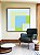 Quadro Quadrado Verde Azul Bebê Geométrico Abstrato Canvas Moldura - Imagem 5