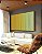 Quadro Horizontal Degradê Listras Amarelo Ouro Verde Menta Canvas Moldura - Imagem 2