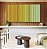 Trio de Quadros Degradê Listras Amarelo Ouro Verde Menta Canvas Moldura - Imagem 1