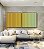 Duo de Quadros Quadrados Degradê Listras Amarelo Ouro Verde Menta Canvas Moldura - Imagem 1