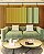 Trio de Quadros Estilizados Degradê Listras Amarelo Ouro Verde Menta Canvas Moldura - Imagem 4