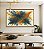 Quadro Horizontal Azul Petróleo Laranja Tangerina Efeito Pintura Canvas Moldura - Imagem 4