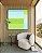 Quadro Quadrado Geométrico Listras Azul Bebê Verde Canvas Moldura - Imagem 1