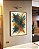 Quadro Vertical Cores Azul Petróleo Laranja Tangerina Efeito Pintura Canvas Moldura - Imagem 5