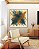 Quadro Quadrado Cores Azul Petróleo Laranja Tangerina Efeito Pintura Canvas Moldura - Imagem 5