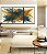 Trio de Quadros Azul Petróleo Laranja Tangerina Efeito Pintura Canvas Moldura - Imagem 4