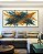 Trio de Quadros Azul Petróleo Laranja Tangerina Efeito Pintura Canvas Moldura - Imagem 5