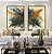 Duo de Quadros Cores Azul Petróleo Laranja Tangerina Canvas Moldura - Imagem 3