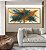 Duo de Quadros Quadrados Cores Azul Petróleo Laranja Tangerina Efeito Pintura Canvas Moldura - Imagem 4