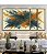 Trio de Quadros Estilizados Cores Azul Petróleo Laranja Tangerina Efeito Pintura Canvas Moldura - Imagem 2