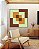 Quadro Quadrado Verde Marrom Bronze Abstrato Geométrico Canvas Moldura - Imagem 2