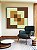 Quadro Quadrado Verde Marrom Bronze Abstrato Geométrico Canvas Moldura - Imagem 3