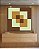 Quadro Quadrado Verde Marrom Bronze Abstrato Geométrico Canvas Moldura - Imagem 4