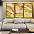 Trio de Quadros Abstrato Cores Verde Laranja Salmão Branco Canvas Moldura - Imagem 1
