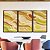 Trio de Quadros Abstrato Cores Verde Laranja Salmão Branco Canvas Moldura - Imagem 5