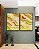 Duo de Quadros Abstrato Cores Verde Laranja Salmão Branco Canvas Moldura - Imagem 3