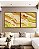 Duo de Quadros Quadrados Abstrato Verde Laranja Salmão Branco Canvas Moldura - Imagem 1