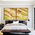 Duo de Quadros Quadrados Abstrato Verde Laranja Salmão Branco Canvas Moldura - Imagem 5
