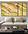 Trio de Quadros Estilizados Abstrato Verde Laranja Salmão Branco Canvas Moldura - Imagem 2