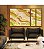 Trio de Quadros Estilizados Abstrato Verde Laranja Salmão Branco Canvas Moldura - Imagem 3