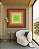 Quadro Quadrado Abstrato Verde Marrom Bronze Listras Geométrico Canvas Moldura - Imagem 1