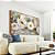 Quadro Horizontal Flores Brancas Dourado Turquesa Delicadas Canvas Moldura - Imagem 5