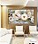 Quadro Horizontal Flores Brancas Dourado Turquesa Delicadas Canvas Moldura - Imagem 2