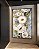 Quadro Vertical Flores Brancas Dourado Turquesa Delicadas Canvas Moldura - Imagem 3