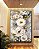 Quadro Vertical Flores Brancas Dourado Turquesa Delicadas Canvas Moldura - Imagem 4