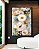 Quadro Vertical Flores Brancas Dourado Turquesa Delicadas Canvas Moldura - Imagem 1