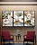 Trio de Quadros Flores Brancas Dourado Turquesa Delicadas Canvas Moldura - Imagem 4