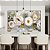 Duo de Quadros Flores Brancas Dourado Turquesa Delicadas Canvas Moldura - Imagem 3