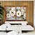 Duo de Quadros Flores Brancas Dourado Turquesa Delicadas Canvas Moldura - Imagem 1