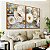 Duo de Quadros Flores Brancas Dourado Turquesa Delicadas Canvas Moldura - Imagem 5