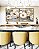 Duo de Quadros Quadrados Flores Brancas Dourado Turquesa Delicadas Canvas Moldura - Imagem 1
