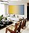 Quadro Horizontal Abstrato Degradê Amarelo Dourado Creme Azul Canvas Moldura - Imagem 5