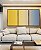 Trio de Quadros Abstrato Degradê Amarelo Dourado Creme Azul Canvas Moldura - Imagem 1