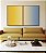 Duo de Quadros Abstrato Degradê Amarelo Dourado Creme Azul Canvas Moldura - Imagem 4