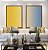 Duo de Quadros Abstrato Degradê Amarelo Dourado Creme Azul Canvas Moldura - Imagem 1