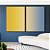 Duo de Quadros Abstrato Degradê Amarelo Dourado Creme Azul Canvas Moldura - Imagem 2