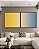 Duo de Quadros Quadrados Abstrato Degradê Amarelo Dourado Creme Azul Canvas Moldura - Imagem 4
