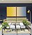 Duo de Quadros Quadrados Abstrato Degradê Amarelo Dourado Creme Azul Canvas Moldura - Imagem 3