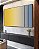 Trio de Quadros Estilizados Abstrato Degradê Amarelo Dourado Creme Azul Canvas Moldura - Imagem 1