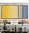 Trio de Quadros Estilizados Abstrato Degradê Amarelo Dourado Creme Azul Canvas Moldura - Imagem 2