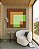 Quadro Quadrado Abstrato Geométrico Verde Marrom Bronze Canvas Moldura - Imagem 4