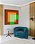 Quadro Quadrado Abstrato Geométrico Verde Marrom Bronze Canvas Moldura - Imagem 5