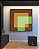 Quadro Quadrado Abstrato Geométrico Verde Marrom Bronze Canvas Moldura - Imagem 2