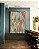 Quadro Vertical Folhas Abstratas Verde Terracota Azul Canvas Moldura - Imagem 3