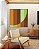 Quadro Quadrado Abstrato Listras Verde Bronze Marrom Geométrico Canvas Moldura - Imagem 2